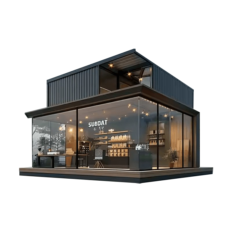 Casa pré-fabricada de contêineres para lojas