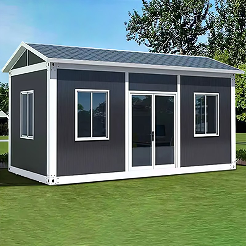 Casa contêiner com telhado de duas águas